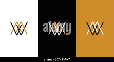 Unique and modern letter MW initials logo design Stock Vector