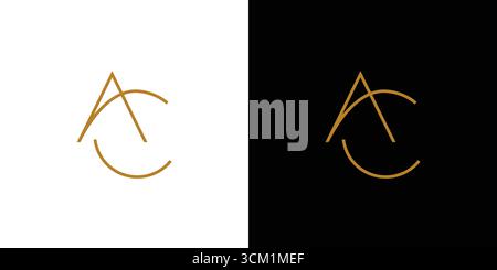 Abstract and elegant  AC letter initial logo design Stock Vector