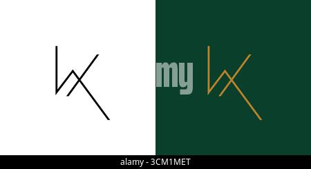 Abstract and elegant  WK letter initial logo design Stock Vector