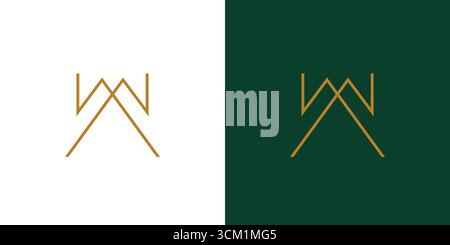 Modern and elegant  WX letter initial logo design Stock Vector