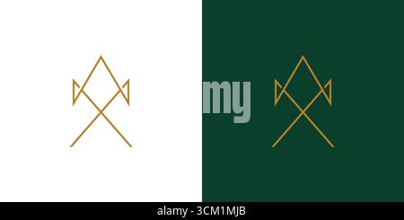 Unique and elegant  MW letter initial logo design Stock Vector