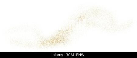 Luxury gold dot particle wave, confetti celebration. Glitter dust stripe and shine. Golden stipple flow wave, liquid pattern, shining background Stock Vector