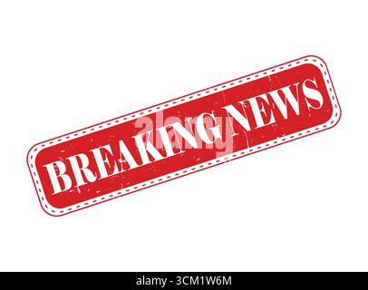 A Breaking News Rubber Stamp Seal on a Bar Stock Vector