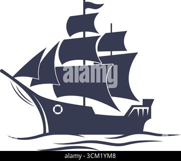 Ship logo icon illustration design Stock Vector