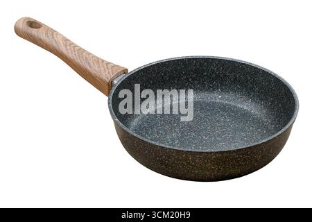 Round non-stick frying pan, isolated on white background Stock Photo