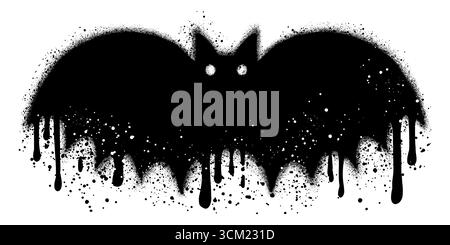 Halloween bat in graffiti style, Halloween bat element. Stock Vector