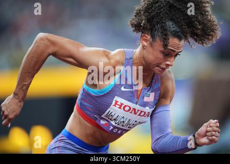 United States' Sydney McLaughlin-Levrone wins the women's 400 meters