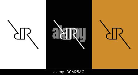 Unique and modern letter RR initials logo design Stock Vector