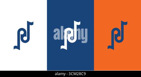 Modern and Unique N initials music logo design Stock Vector
