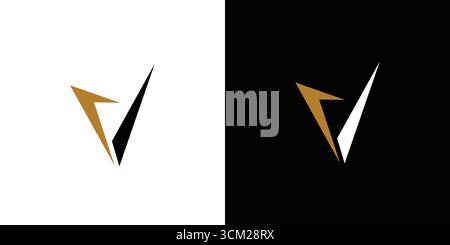 Modern and strong letter V initials logo design Stock Vector