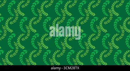 Seamless Green Leaf Pattern with Botanical Nature Design Stock Vector