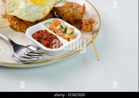 Special Fried Rice with White Background Stock Photo