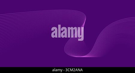 Wavy purple lines creating a modern abstract design. Vector illustration Stock Vector