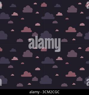 Seamless pattern with clouds simple design Stock Vector