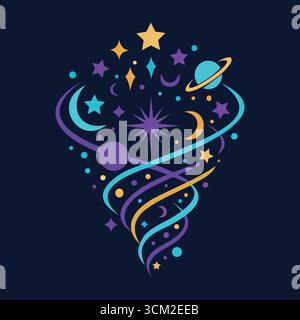 "Cosmic Creativity Logo Design" Stock Vector
