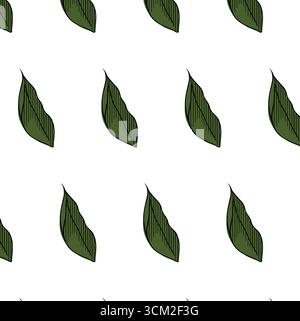 Olive leaves seamless pattern. Vector graphic line ink colored illustration. abstract organic shapes pattern. background for banners, print for fabric Stock Vector