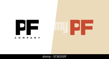 Trendy letter P and F, PF logo design template. Minimal monogram initial based logotype for company identity. Stock Vector
