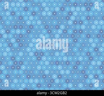 Hexagon background. Plain hexagon frames. Blue color tones. Hexagon geometric shapes. Seamless design. Tileable vector illustration. Stock Vector