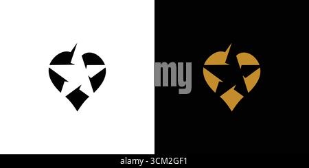 Modern and elegant love star logo design Stock Vector
