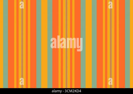 Vibrant striped pattern featuring orange, yellow, and teal colors. A playful design, useful for backgrounds, textiles, or creative projects demanding Stock Vector