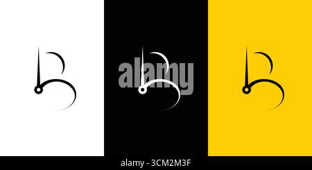 Modern and unique B time logo design Stock Vector