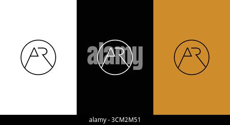 Simple and modern letter AR initials logo design Stock Vector