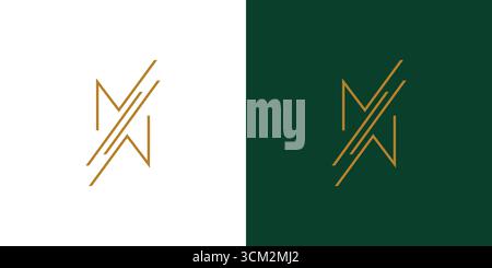 Modern and luxurious MW letter initial logo design Stock Vector