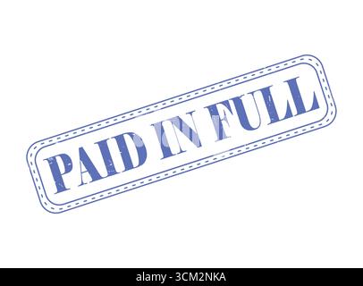 A Paid In Full Rubber Stamp Seal with an Outline Stock Vector