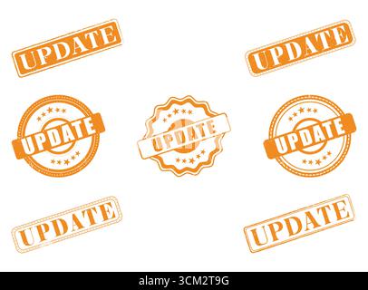 A Collection of Updated Rubber Stamps and Seals Stock Vector