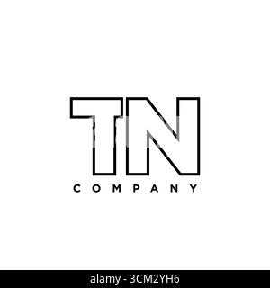 Trendy letter T and N, TN logo design template. Minimal monogram initial based logotype for company identity. Stock Vector
