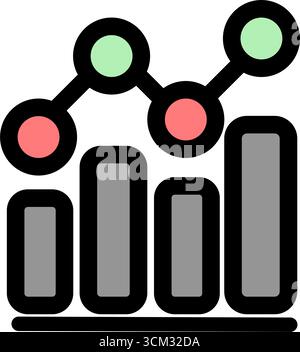 This modern icon visually represents data analysis- perfect for presentations- reports- and business dashboards. It showcases growth and statistical t Stock Vector