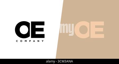 Trendy letter O and E, OE logo design template. Minimal monogram initial based logotype for company identity. Stock Vector
