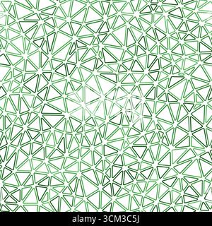 Triangles vector pattern. Small triangles size. Monotone style. Rounded triangles outlined. Repeatable composition. Greenery serenity. Stock Vector