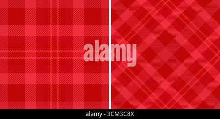 Festive red plaid patterns. Perfect for backgrounds, design elements, or holidaythemed projects. Cozy, classic, and visually appealing. Ideal for wint Stock Vector