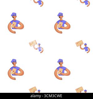 Cartoon character delivering mail in a cheerful manner with colorful design Stock Vector