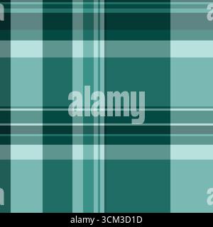 Drawing pattern background texture, 60s vector textile check. Cowboy plaid seamless fabric tartan in teal and dark colors palette. Stock Vector