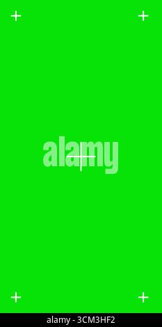 Chromakey green screen vertical phone frame vfx. Greenscreen cellphone video film screen template, overlay. Cinema display with grid. Vector illustration Stock Vector