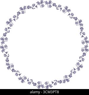 Flourish frame with monochrome elements. Trendy botany graphic template. Baby shower Stock Vector