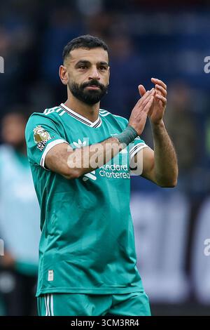 Mohamed Salah of Liverpool celebrates after scoring their second goal ...