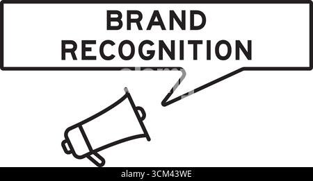 Megaphone icon with speech bubble in word brand recognition on white background Stock Vector