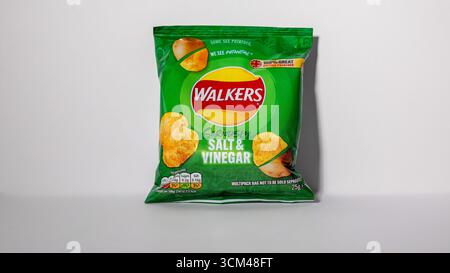 Walkers crisps on a white background. Walkers is a British snack food Stock Photo