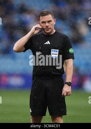 Referee John Beaton during the William Hill Premiership match at BBSP Rugby Park, Kilmarnock. Picture date: Sunday September 14, 2025. Stock Photo