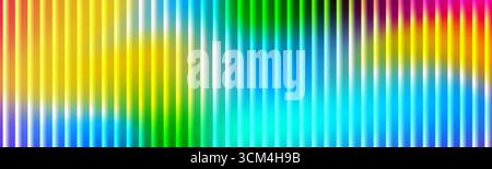 Fractal glass gradient rainbow background with vertical lines and blurred y2k holographic pattern and soft iridescent texture Stock Vector