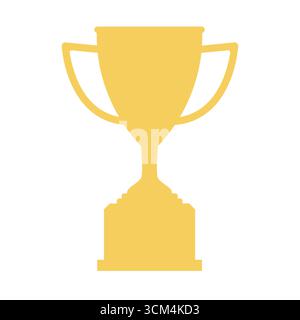 Trophy Cup Logo Symbol Isolated on White Background. Champion and Winning Concept. Vector Illustration. Stock Vector