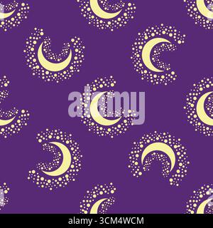 Silhouettes Magic symbols seamless pattern, with magical elements such as snake, eye, tarot cards, hand, skull, potion, moon, butterfly, mushrooms, st Stock Vector