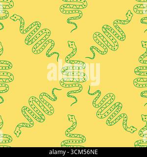 Silhouettes Magic symbols seamless pattern, with magical elements such as snake, eye, tarot cards, hand, skull, potion, moon, butterfly, mushrooms, st Stock Vector