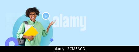 Student in modern school setting engaging in learning activities Stock Photo