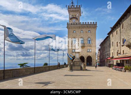 The government palace, Palazzo Pubblico, of San Marino, Republic of San Marino, Italy Stock Photo