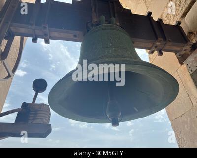 Cádiz Cathedral's golden-domed exterior with baroque facade and light stone; interior features ornate chapels, vaulted ceilings. Spain Cadiz Stock Photo