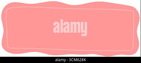 Hand Drawn Wavy Pink Rectangle Frame Stock Vector